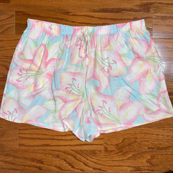 Tommy Bahama Pink Rose Mist Floral Pajama Sleep Shorts Size Small - Picture 6 of 14